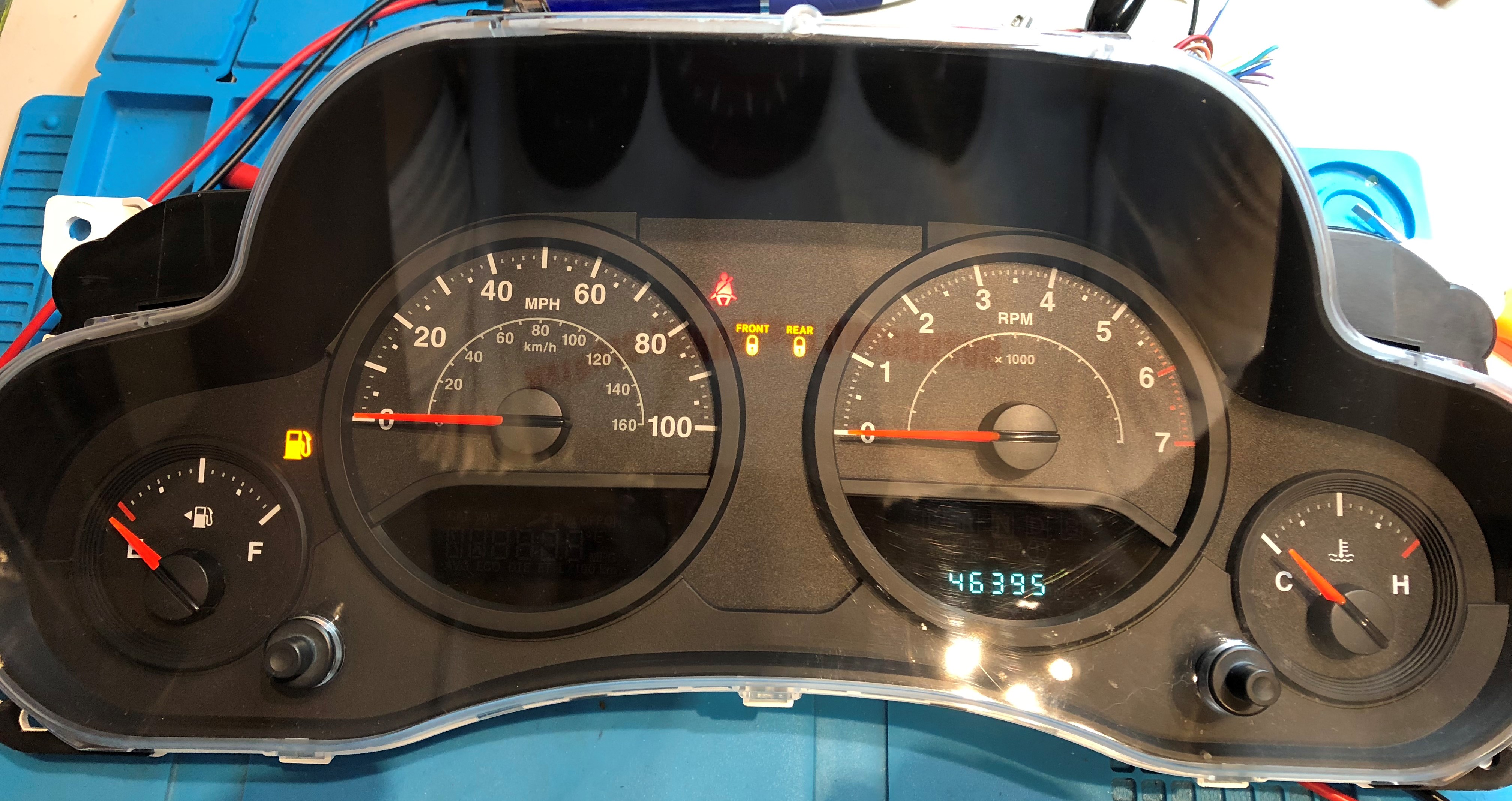 2008 JEEP WRANGLER USED DASHBOARD INSTRUMENT CLUSTER FOR SALE (MPH) -  DASHBOARD INSTRUMENT CLUSTER
