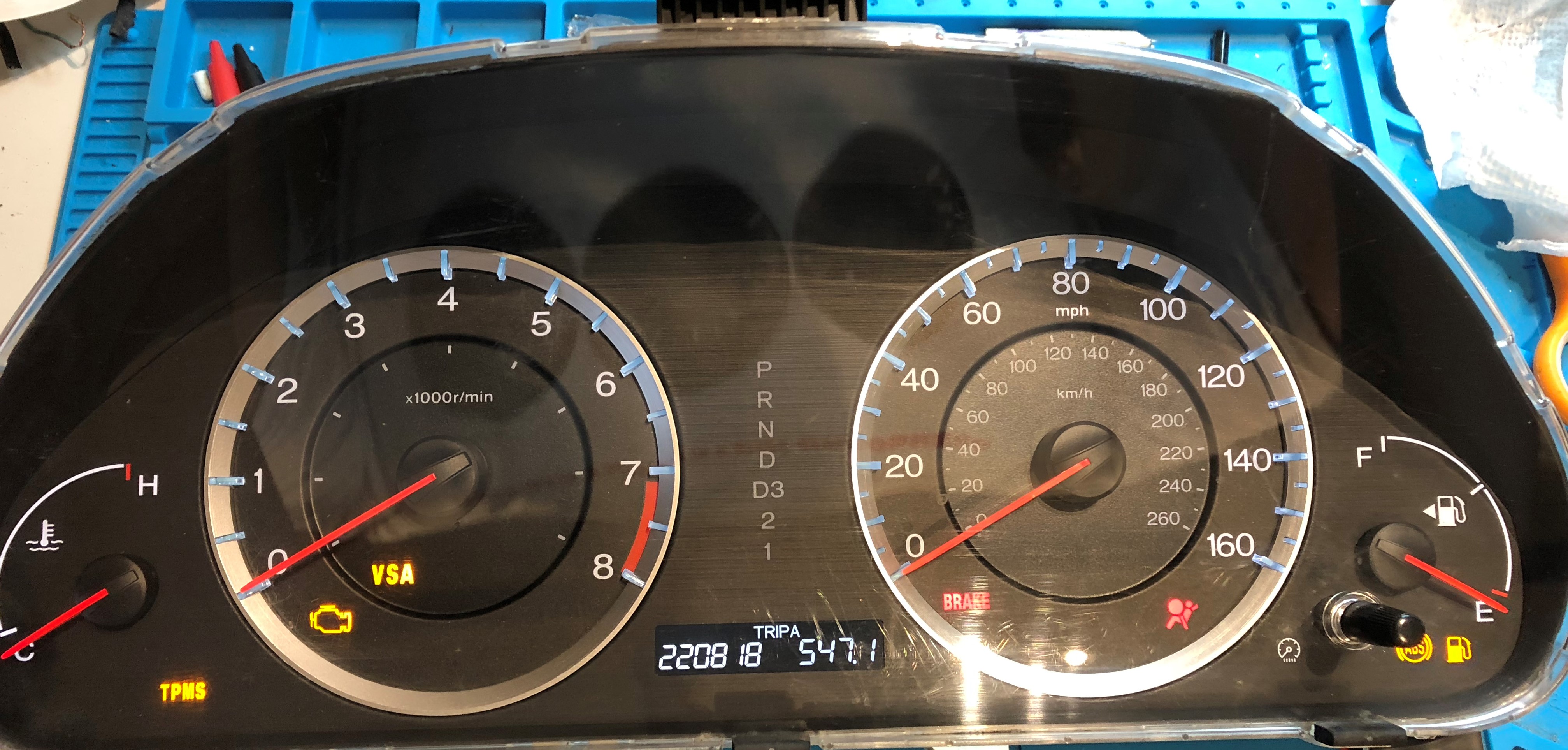2008 HONDA ACCORD USED DASHBOARD INSTRUMENT CLUSTER FOR SALE (MPH) - DASHBOARD  INSTRUMENT CLUSTER