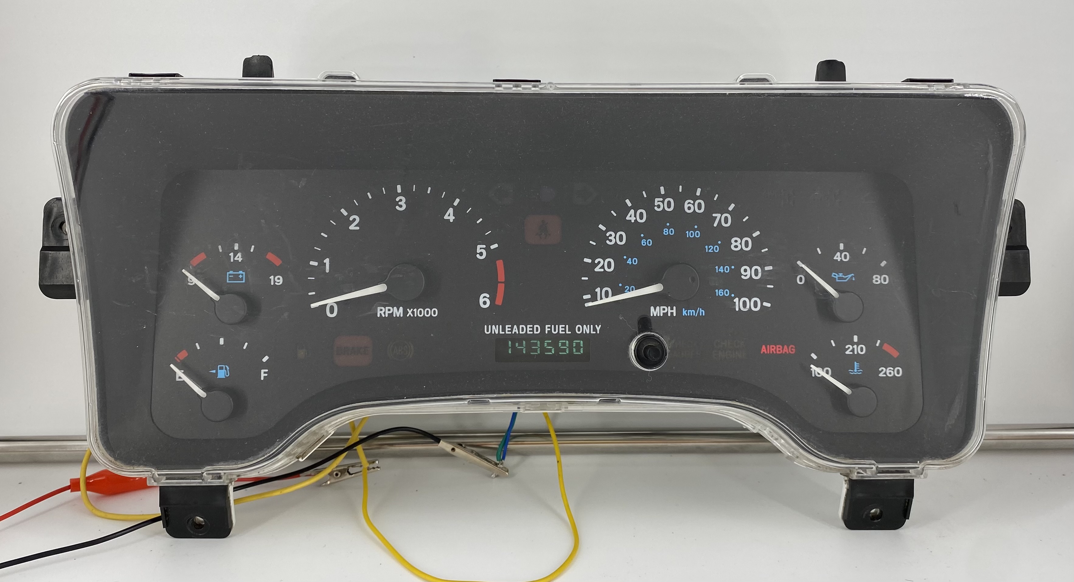1997 JEEP WRANGLER USED DASHBOARD INSTRUMENT CLUSTER FOR SALE (MPH) - DASHBOARD  INSTRUMENT CLUSTER