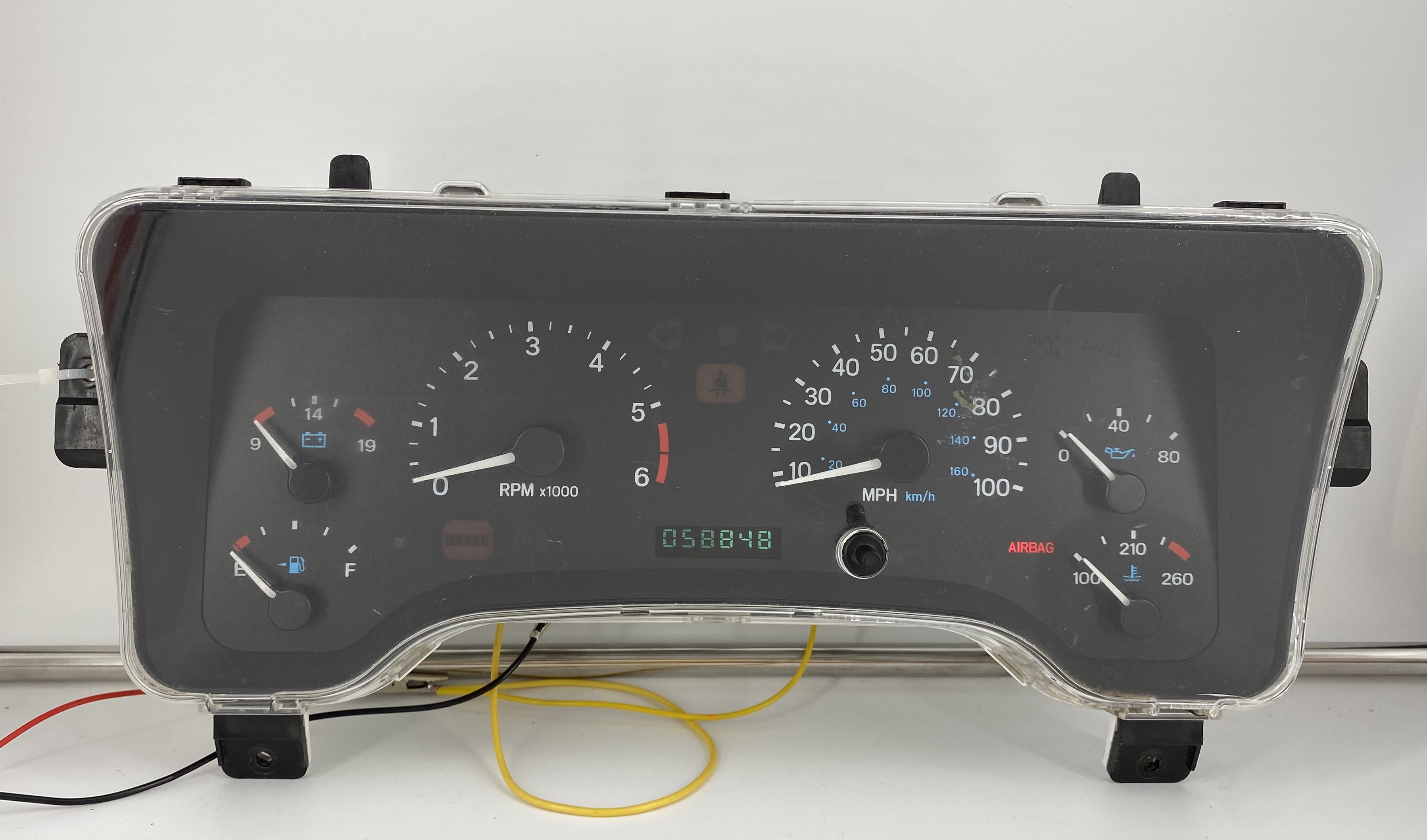 1999 JEEP WRANGLER USED DASHBOARD INSTRUMENT CLUSTER FOR SALE (MPH) - DASHBOARD  INSTRUMENT CLUSTER