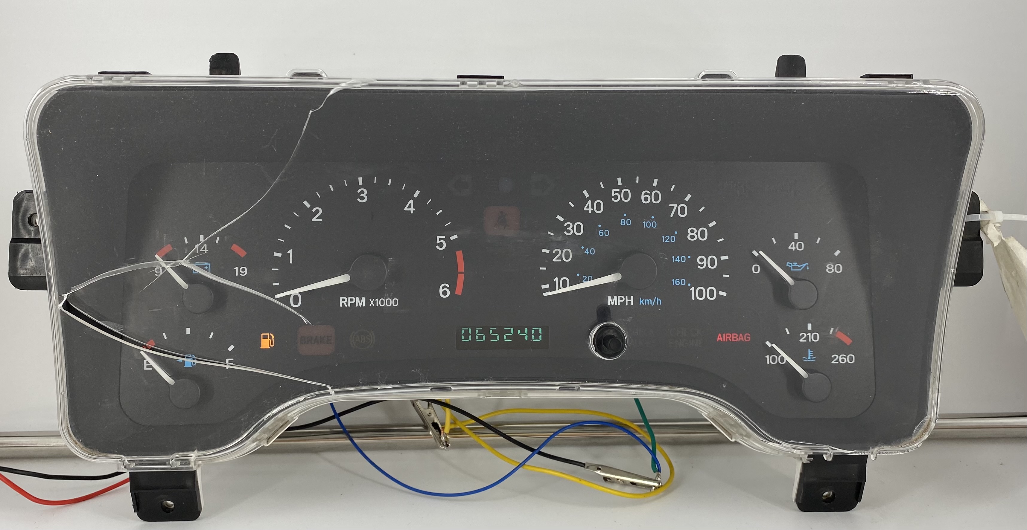 1997 JEEP WRANGLER USED DASHBOARD INSTRUMENT CLUSTER FOR SALE (MPH) -  DASHBOARD INSTRUMENT CLUSTER