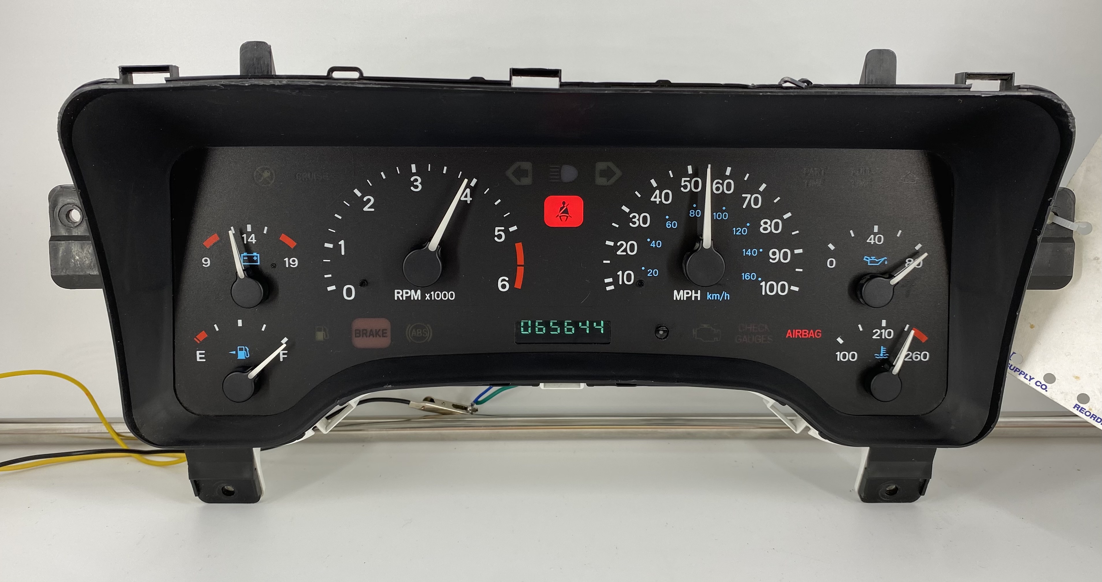 2000 JEEP WRANGLER USED DASHBOARD INSTRUMENT CLUSTER FOR SALE (MPH) - DASHBOARD  INSTRUMENT CLUSTER