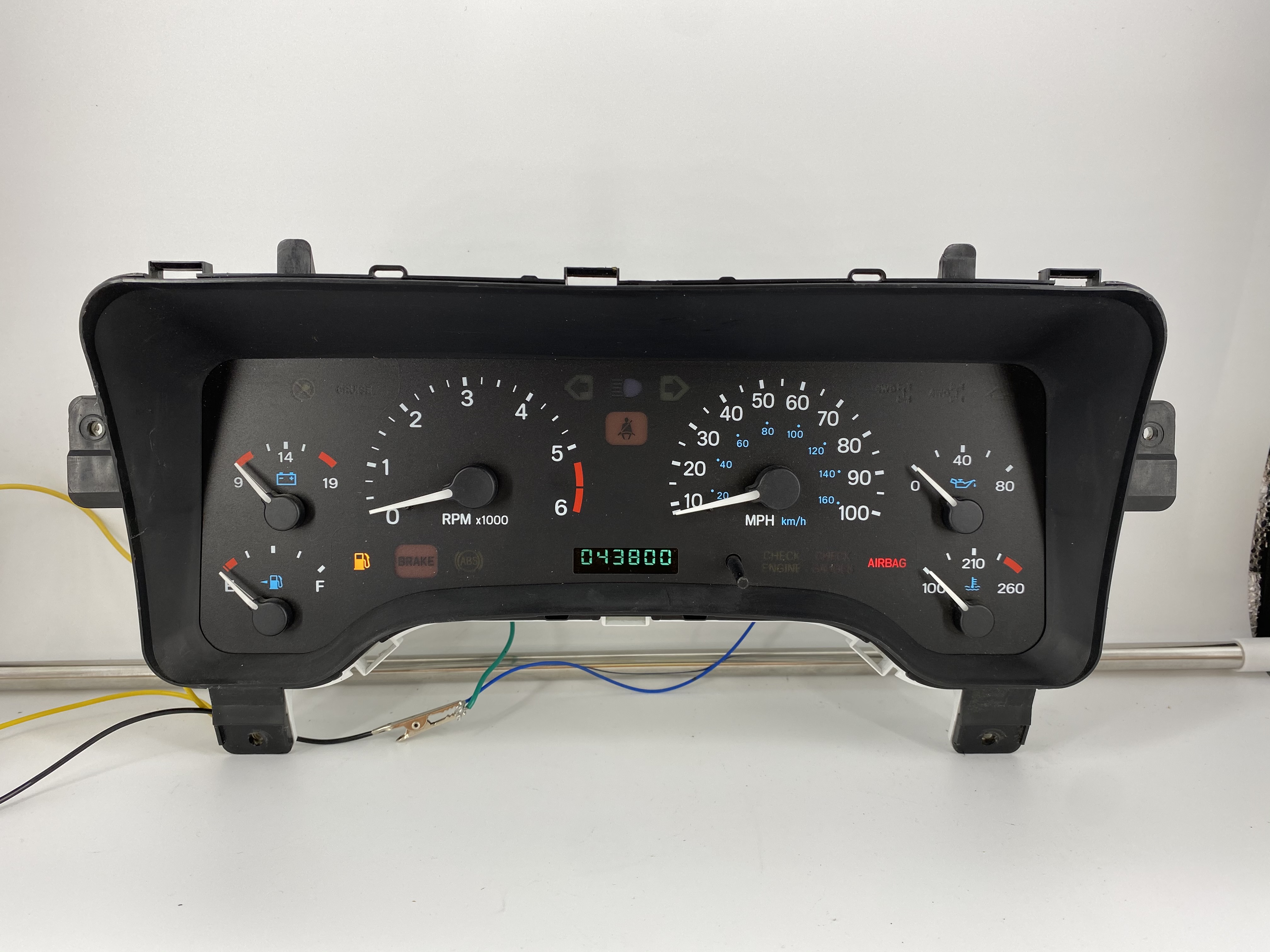 1999 JEEP WRANGLER USED DASHBOARD INSTRUMENT CLUSTER FOR SALE (MPH) - DASHBOARD  INSTRUMENT CLUSTER