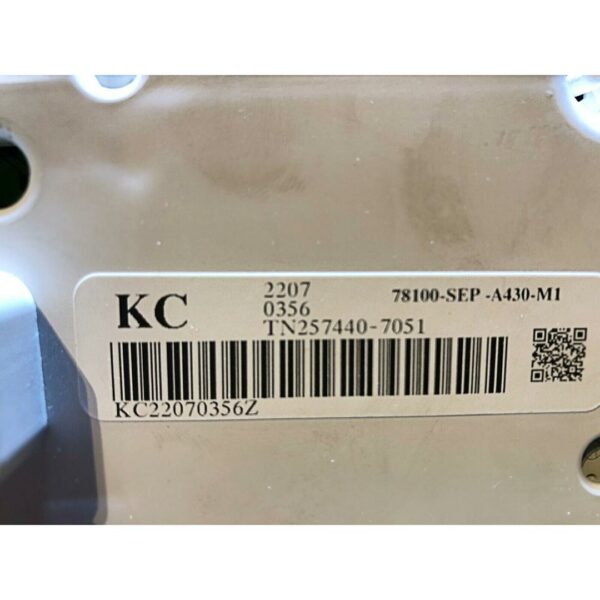 2007-2008 ACURA TL INSTRUMENT CLUSTER