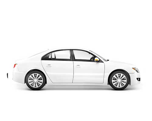 generic white car side view