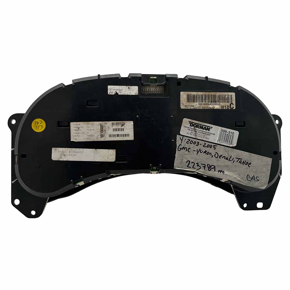 2003-2005 GMC YUKON USED INSTRUMENT CLUSTER PART# 15114647