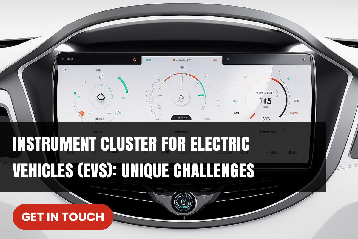 Electric vehicle dashboard displaying the instrument cluster, with speedometer, battery level, and other driving information.