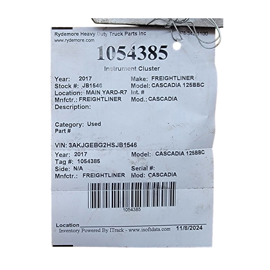 2017 FREIGHTLINER CASCADIA 125BBC USED INSTRUMENT CLUSTER PART #A06-93012-101